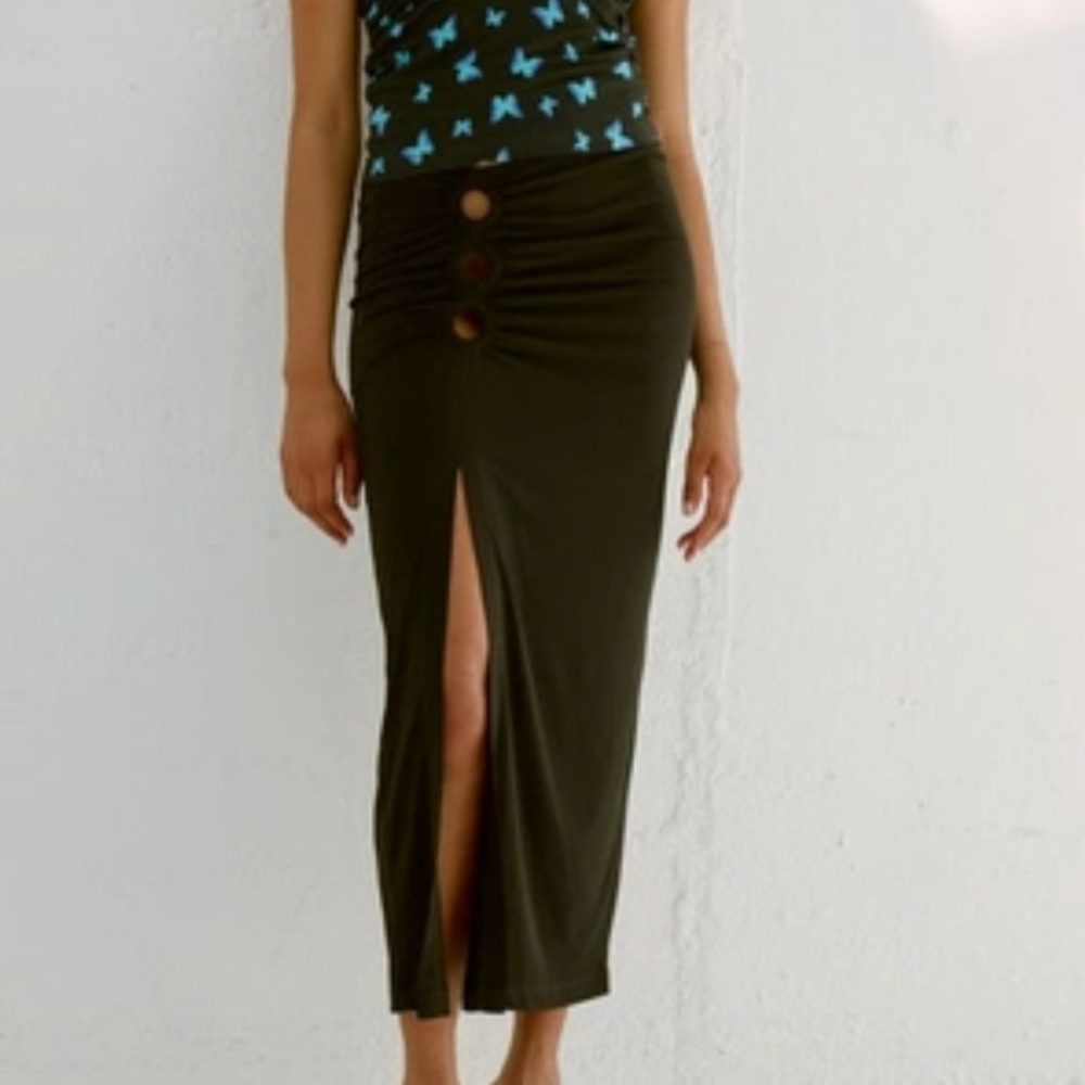 Musier Paris Dona Hole Detail Midi Skirt 38 S M